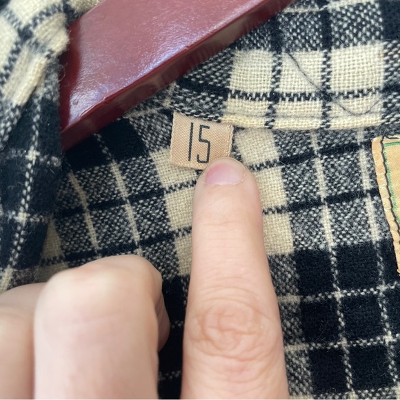 Vintage Wool shirt made in USA, sz 15 mens or sm ladies - Picture 4 of 10